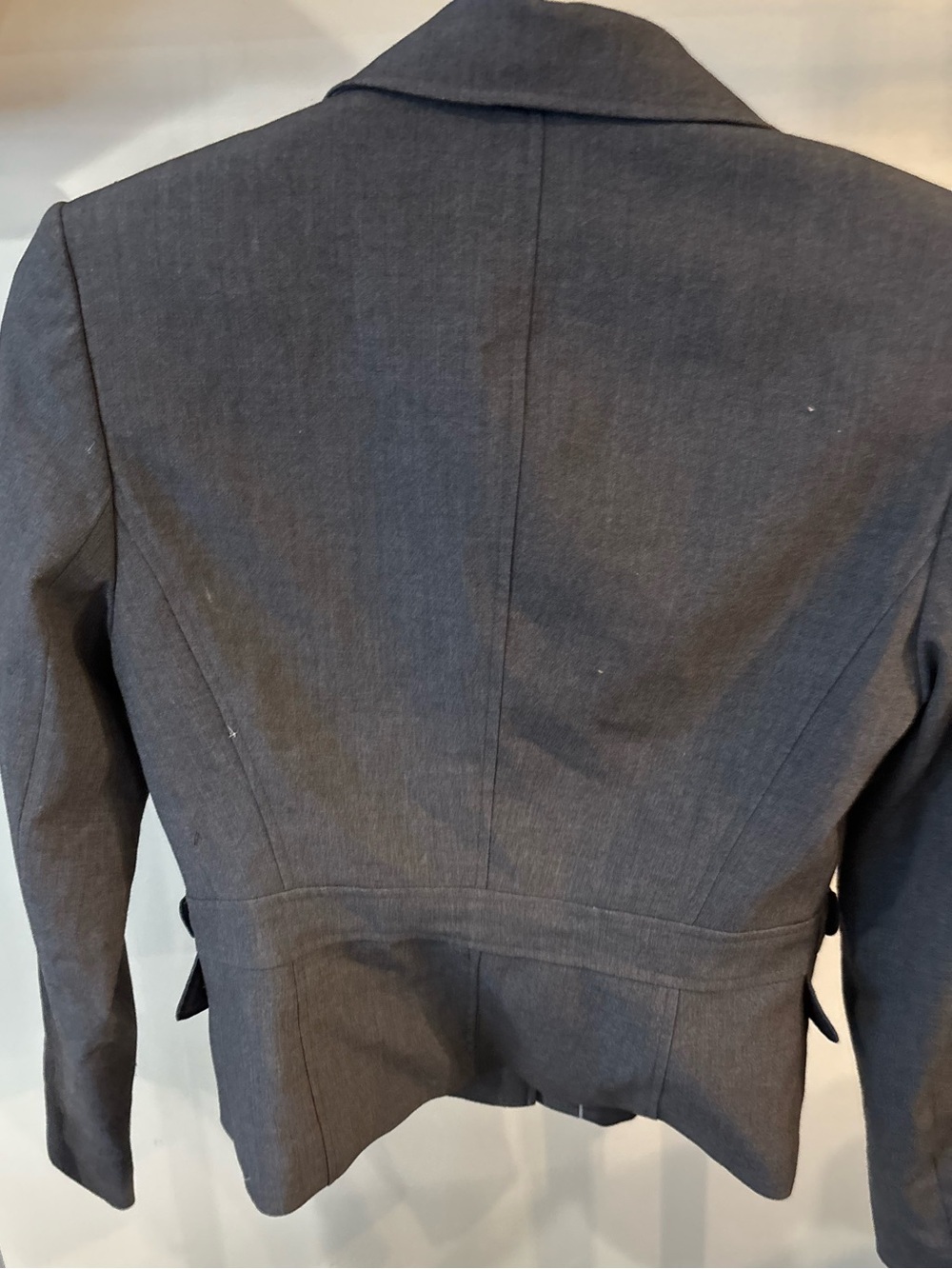 Calvin Klein Women's Gray Tailored Blazer Jacket size 2 with shoulder pads - Picture 2 of 8